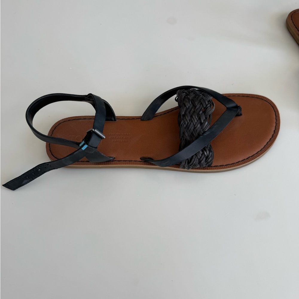 Toms Black Braided Sandals - Picture 2 of 3